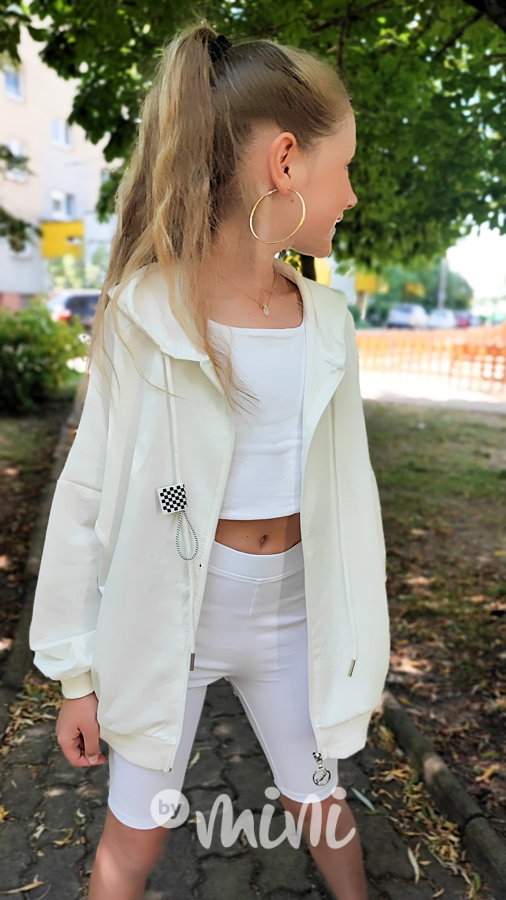 Oversize maxi hoodie mikina cream