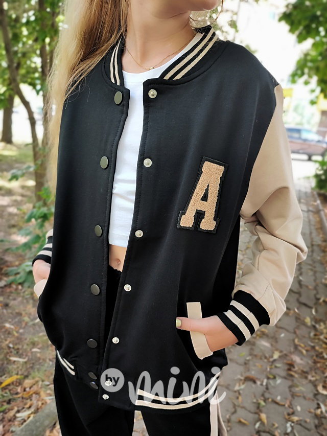 Fashion college mikina black/beige