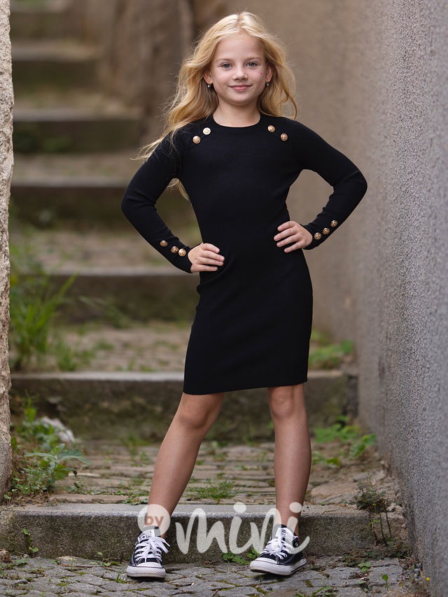 PREMIUM svetříkové šaty černé