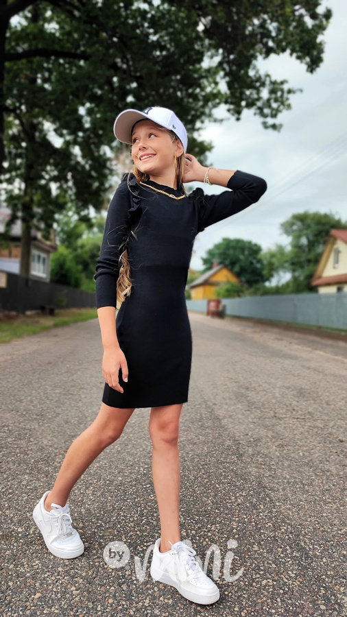 Lady D premium frill šaty black