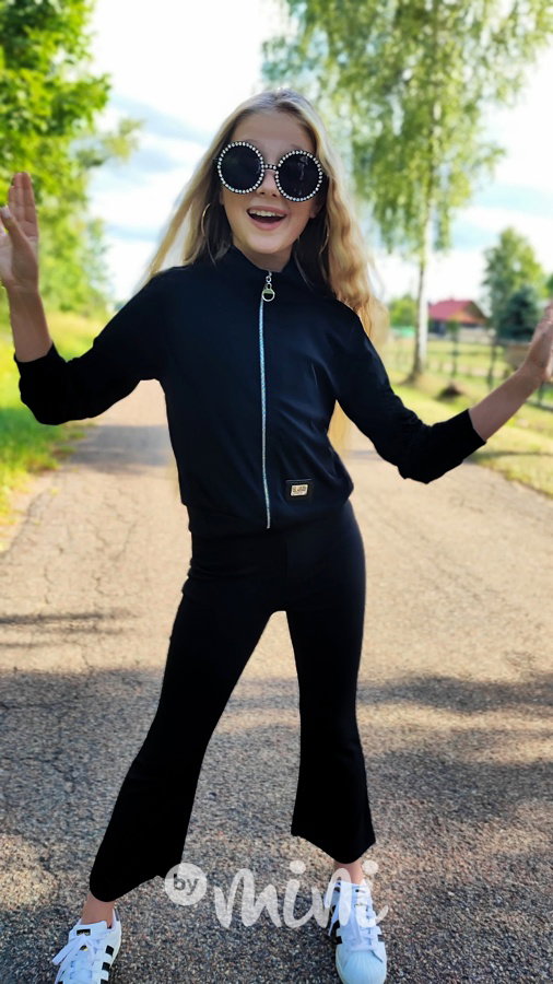 Černá mikina + zvonáče