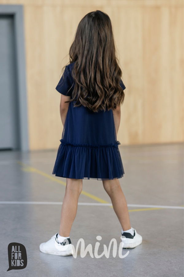 Positive tylové šaty modré