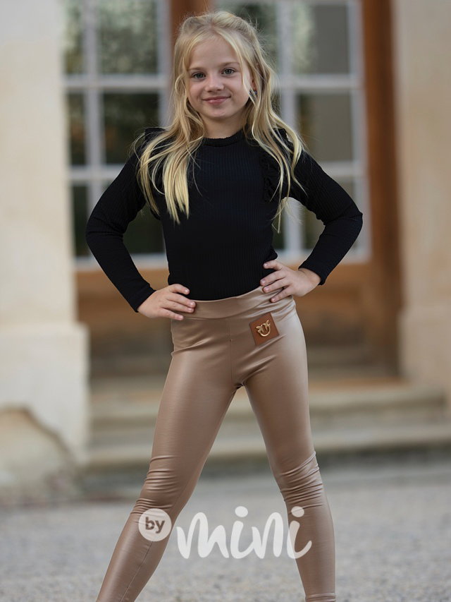 Eco leather legíny cappuccino