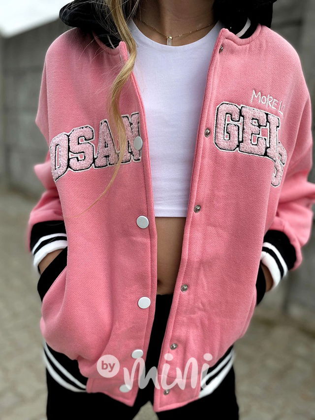 College hoodie mikinová bunda pink