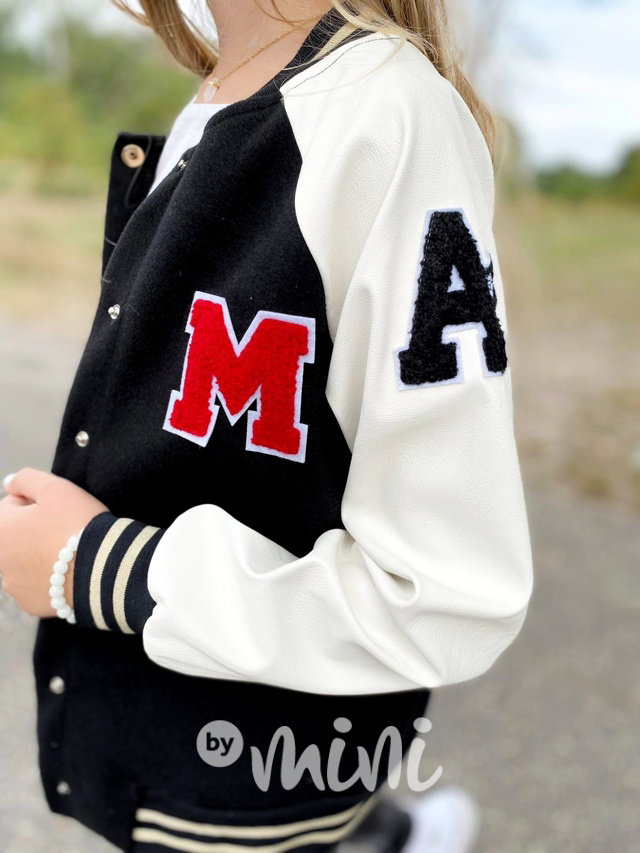 Eco leather sporty bomber black