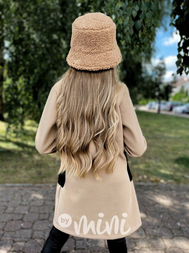 College flauš kabát beige/black