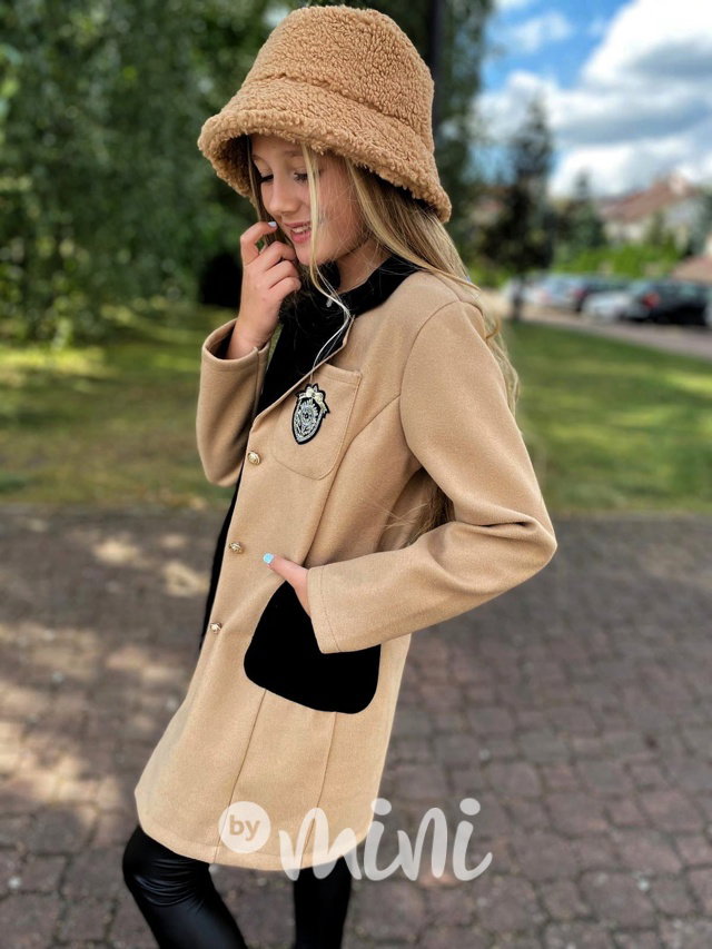 College flauš kabát beige/black