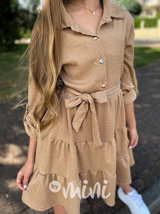 Košilové vintage šaty beige