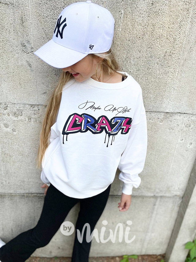 Crazy cats mikina white