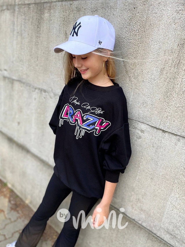 Crazy cats mikina black
