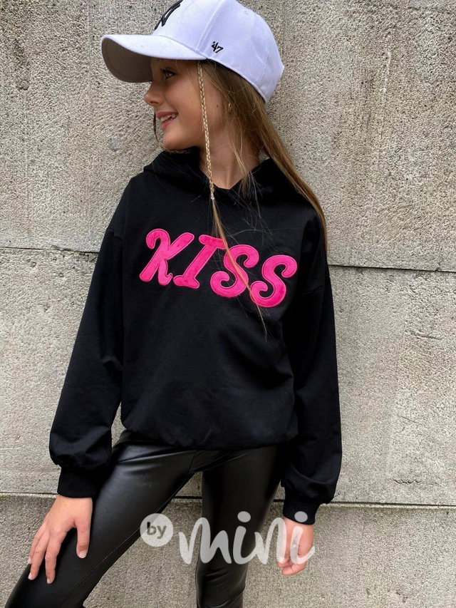 Mikina Kiss s rohy na kapuci black
