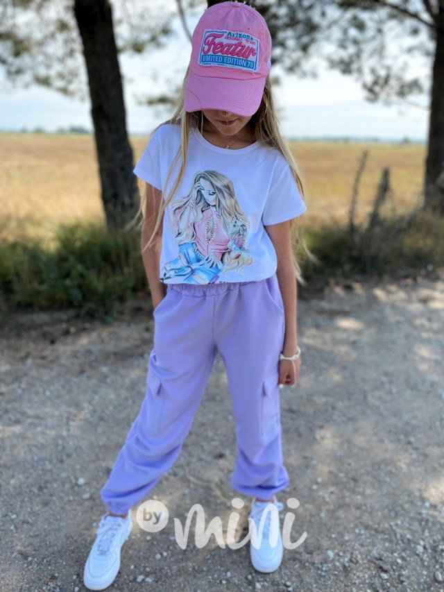 Kapsáčové kalhoty sweet lila
