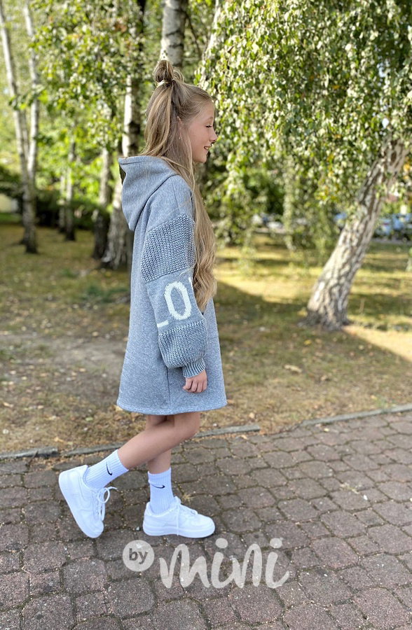 LOVE teplá hoodie mikina šedá
