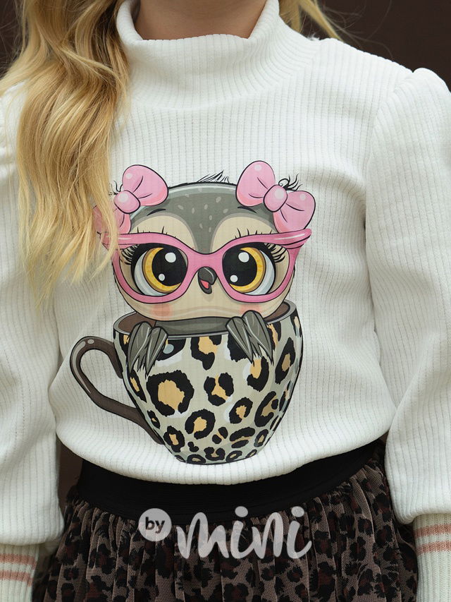 Teplá blůzka s náplety sovička