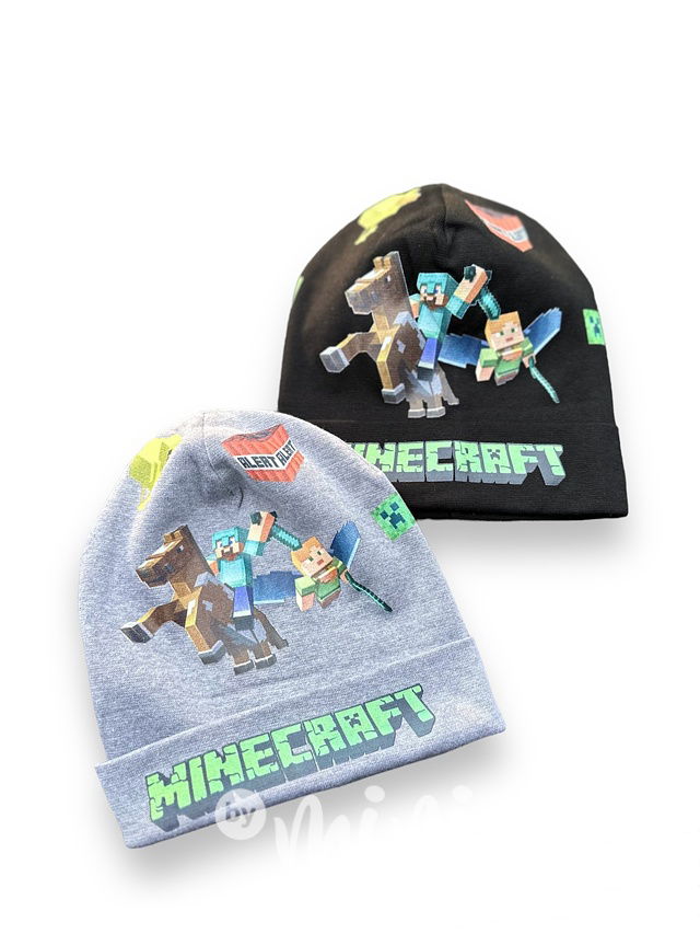 Minecraft čepice šedá