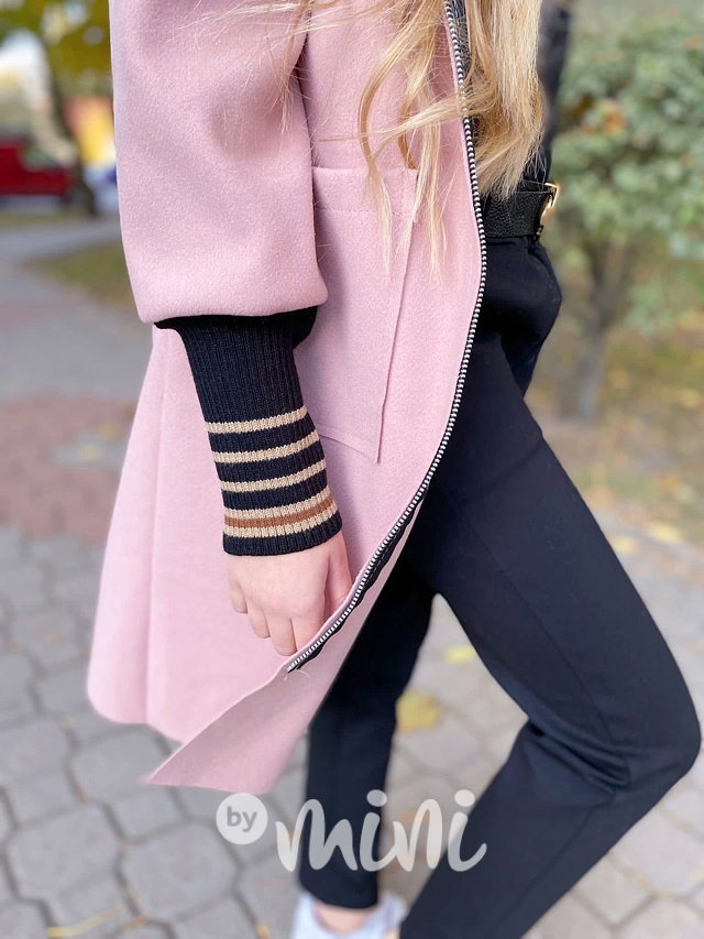 Fashion flauš kabátek s náplety pink