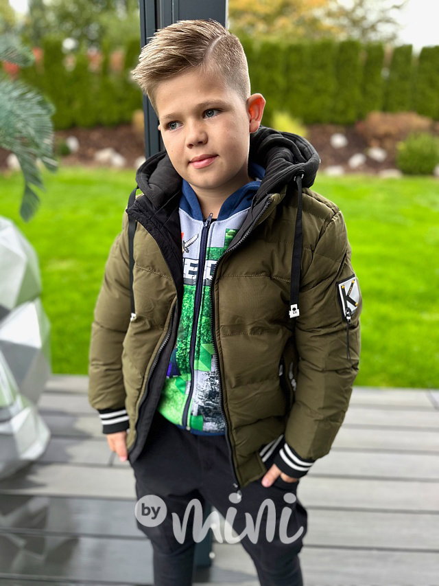Zimní sporty hoodie bunda khaki