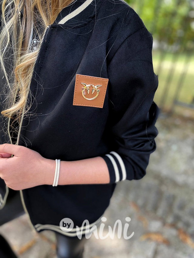 Mikina eco leather černá