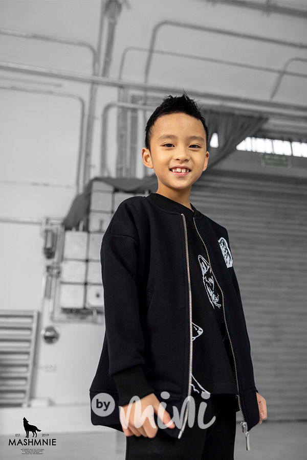 Mash Mnie bomber mikina WOLF černá