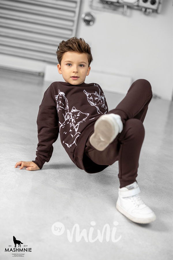 Mash Mnie jogger tepláky WOLF chocolate