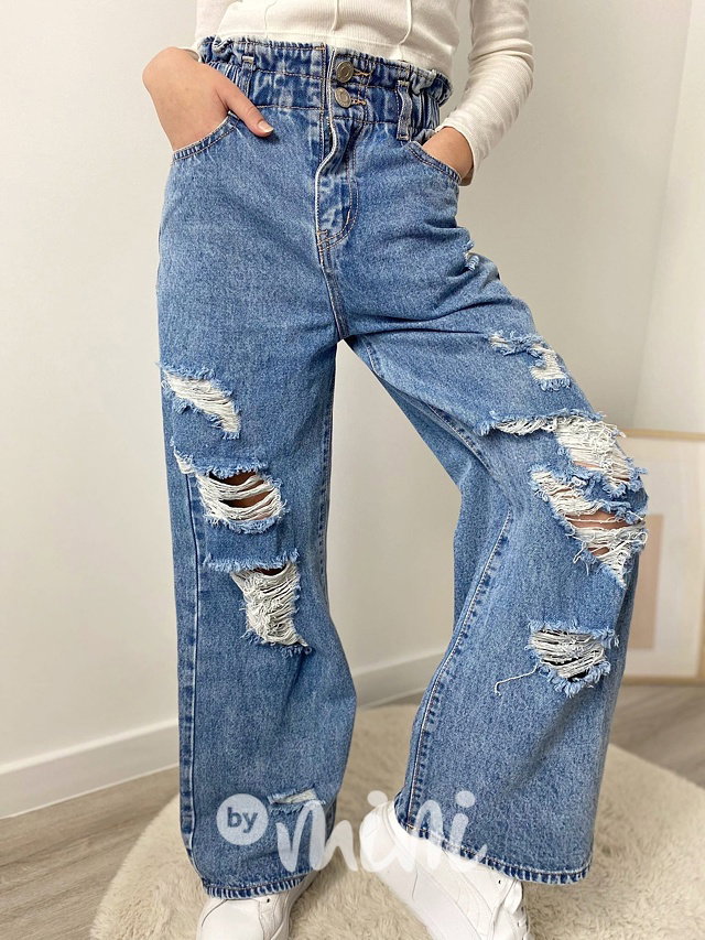 Fashion ripped maxi jeans švédy