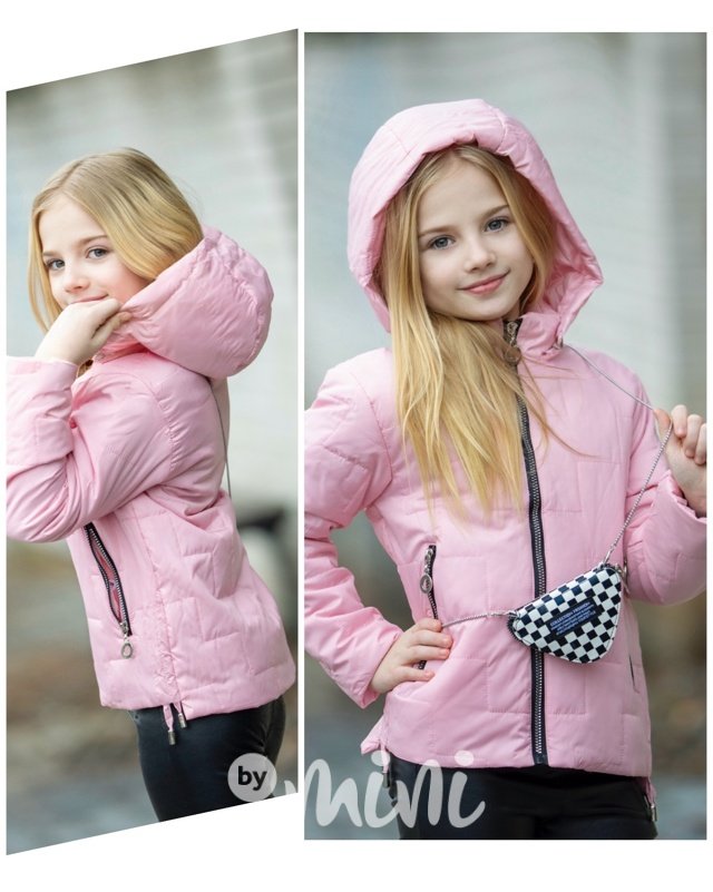 Jarní pink bunda s kabelkou