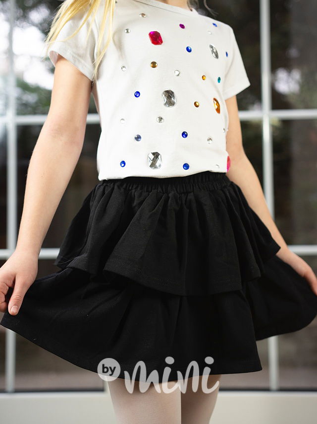 Lily grey maxi frill sukně černá