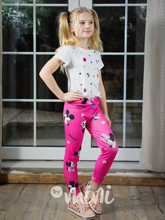 Zateplené legíny Minnie pink