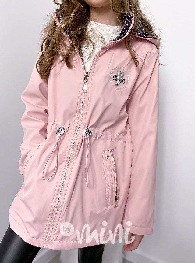 Oboustranná jarní parka pink