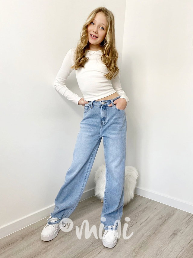 Fashion jeans ripped švédy s kamínky