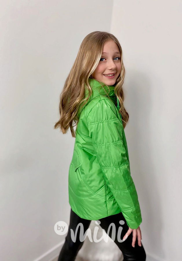 Jarní zelená bunda s aplikací