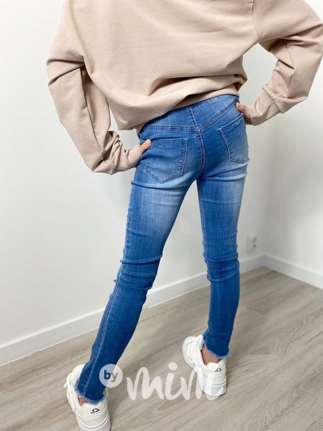Soft denim jegginy s kamínky
