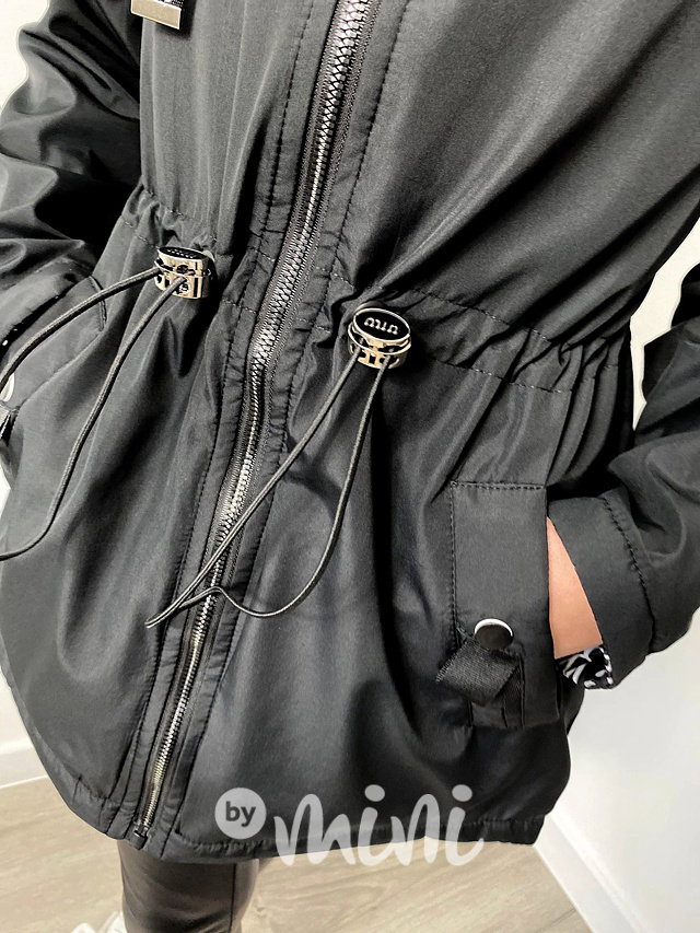 Oboustranná jarní parka černá