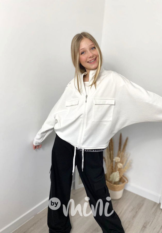 Bílá lounge oversize mikina