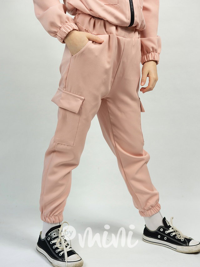 Cargo mikina + kapsáče pink