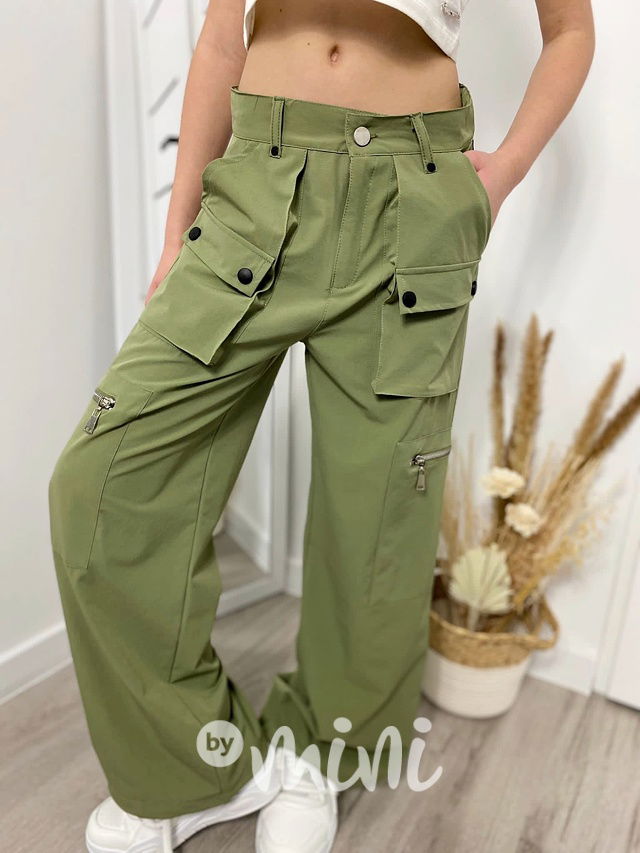 Maxi fashion švédy se zipem khaki