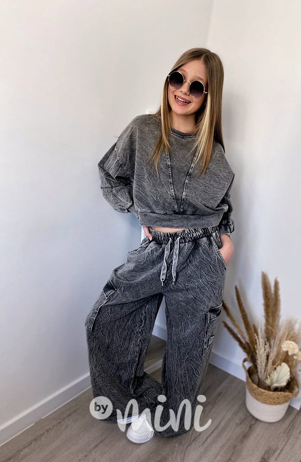 Soft black denim lounge souprava