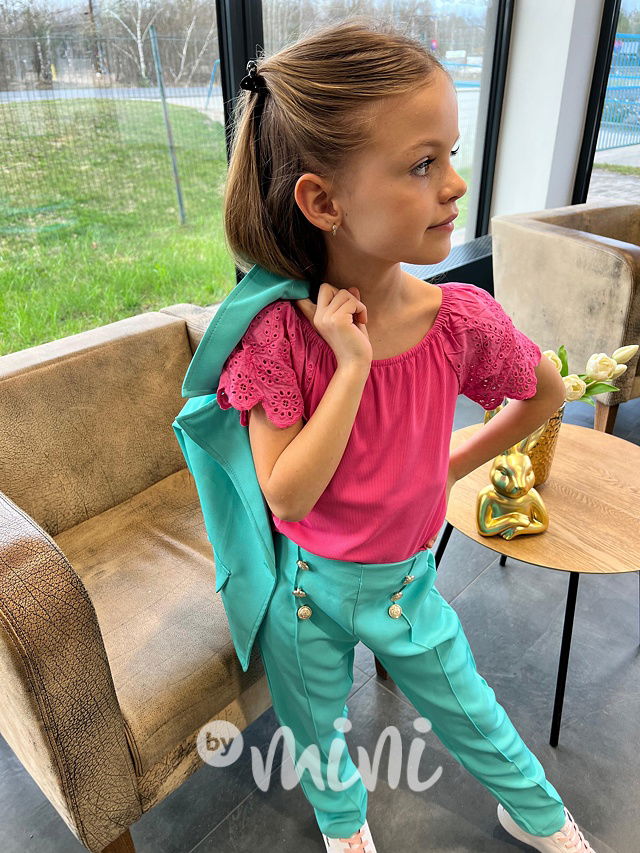 Blůzka s madeirou malinová