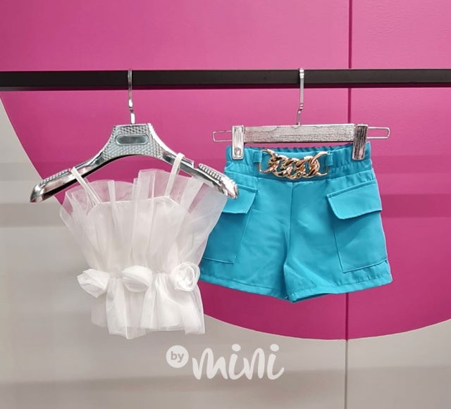 Tyrkys kraťasy se zdobením