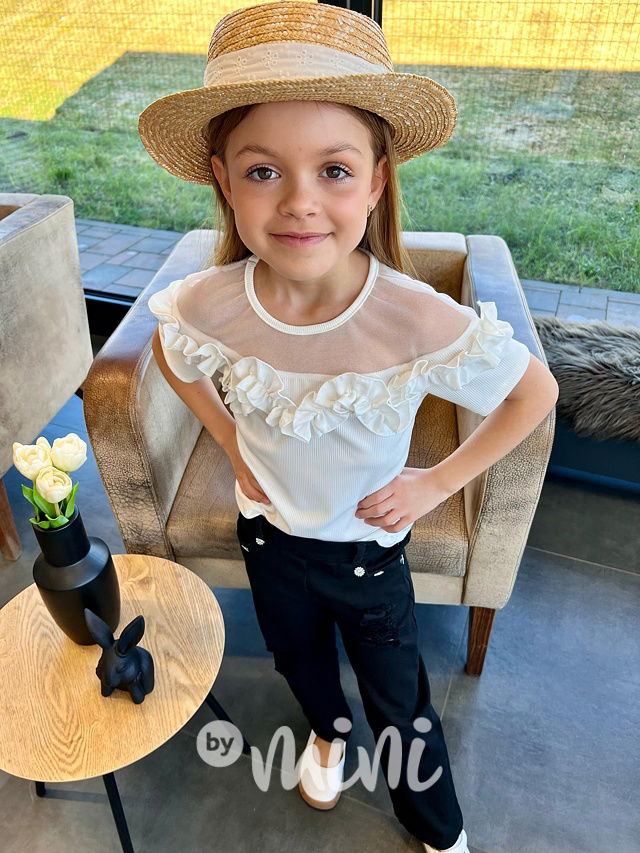 Glamour frill summer blůzka white