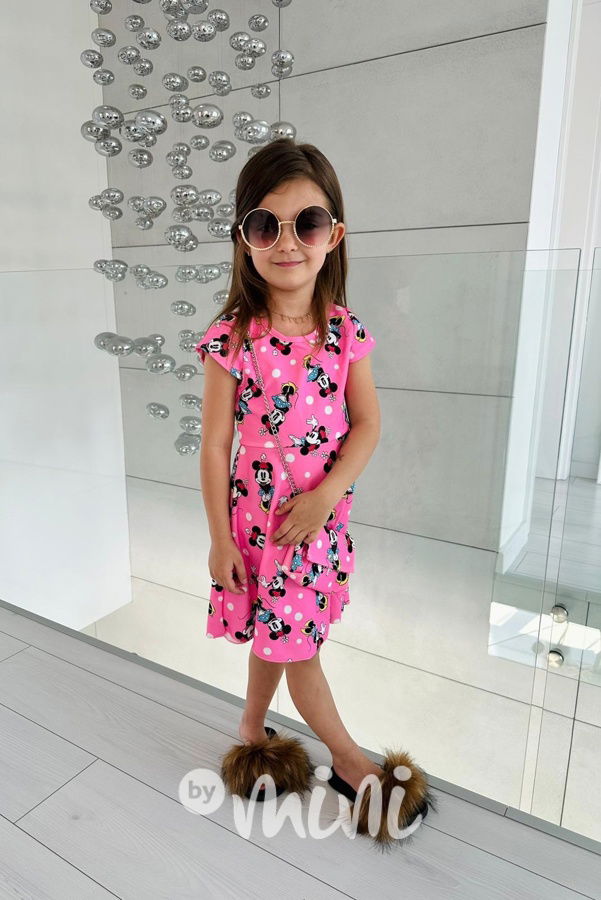 Minnie šaty s kabelkou pink
