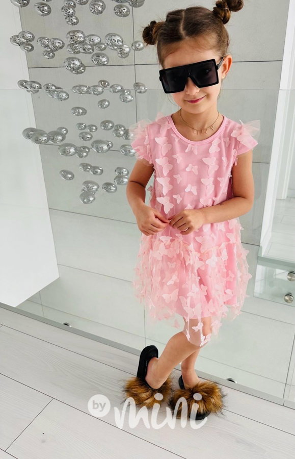 Motýlkové šaty pink
