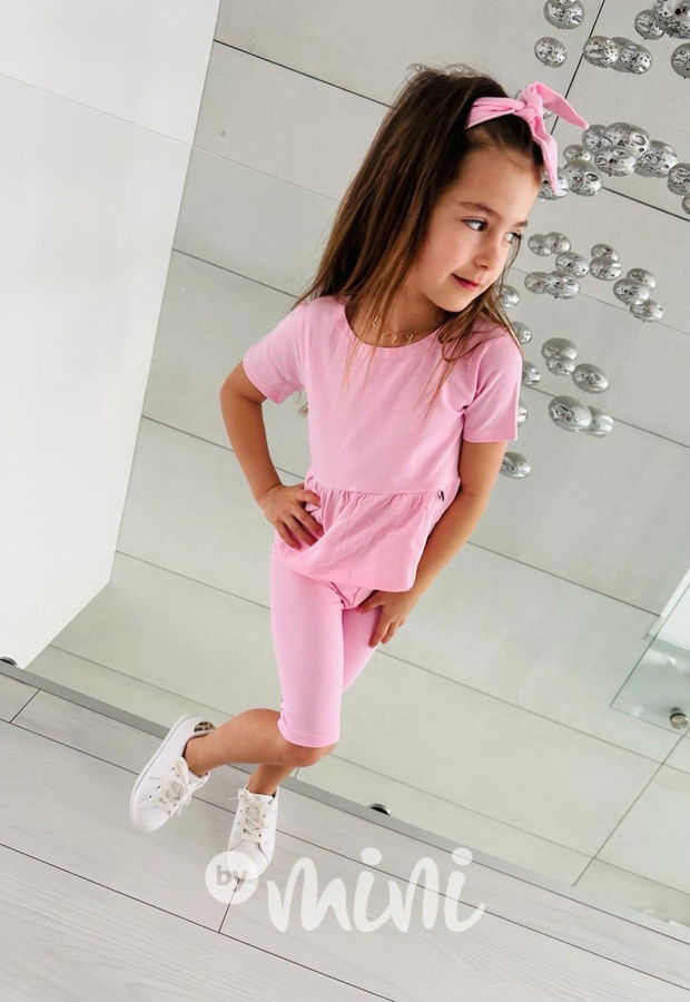 PINK tunika + šortky + čelenka