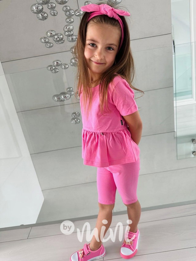 DARK PINK tunika + šortky + čelenka