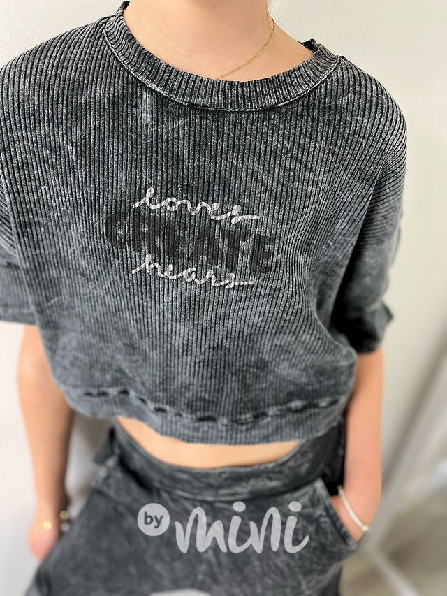 CREATE oversize blůzka acid wash black