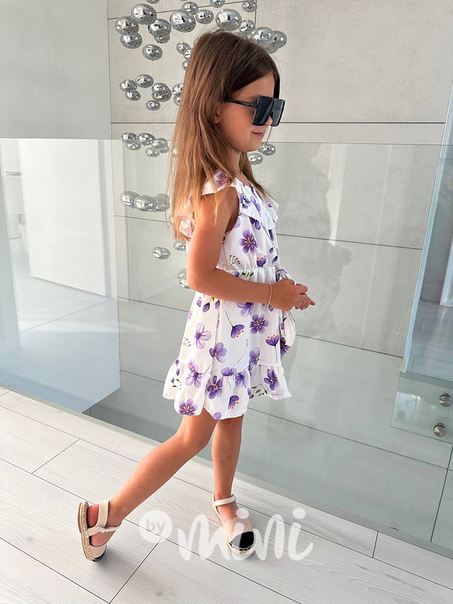 Lila blossom šaty s kabelkou
