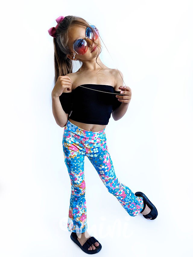 Květované kalhoty blue