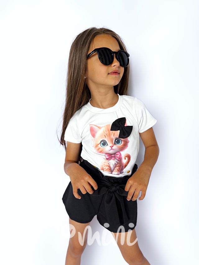 Šortky + triko CAT black