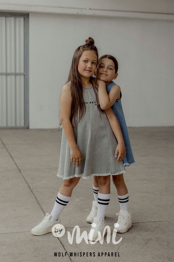 Mash Mnie denim šaty ice grey