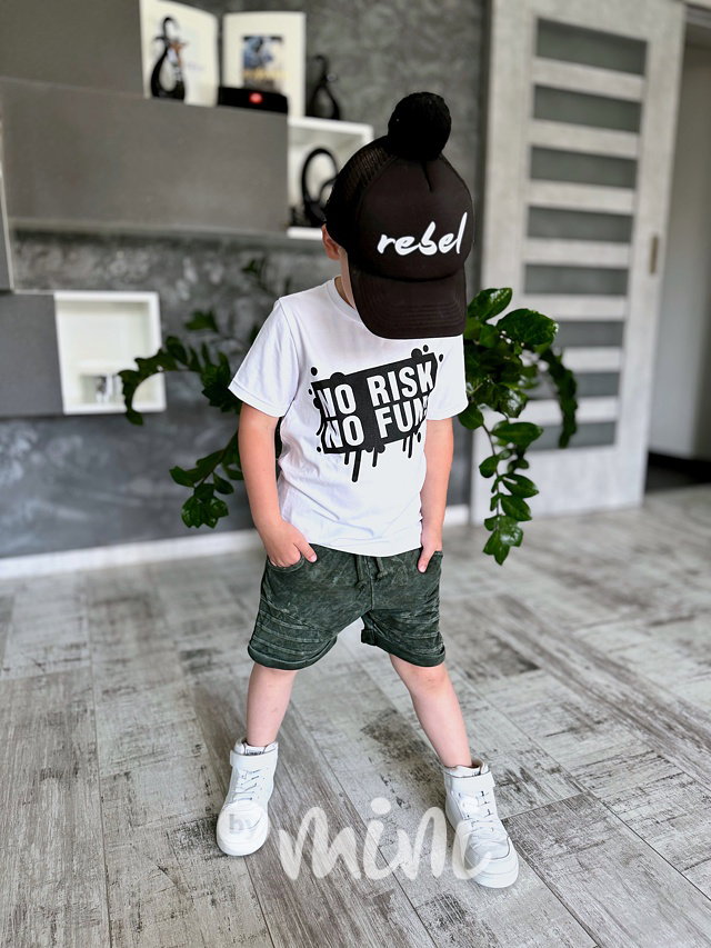 Acid wash biker kraťasy